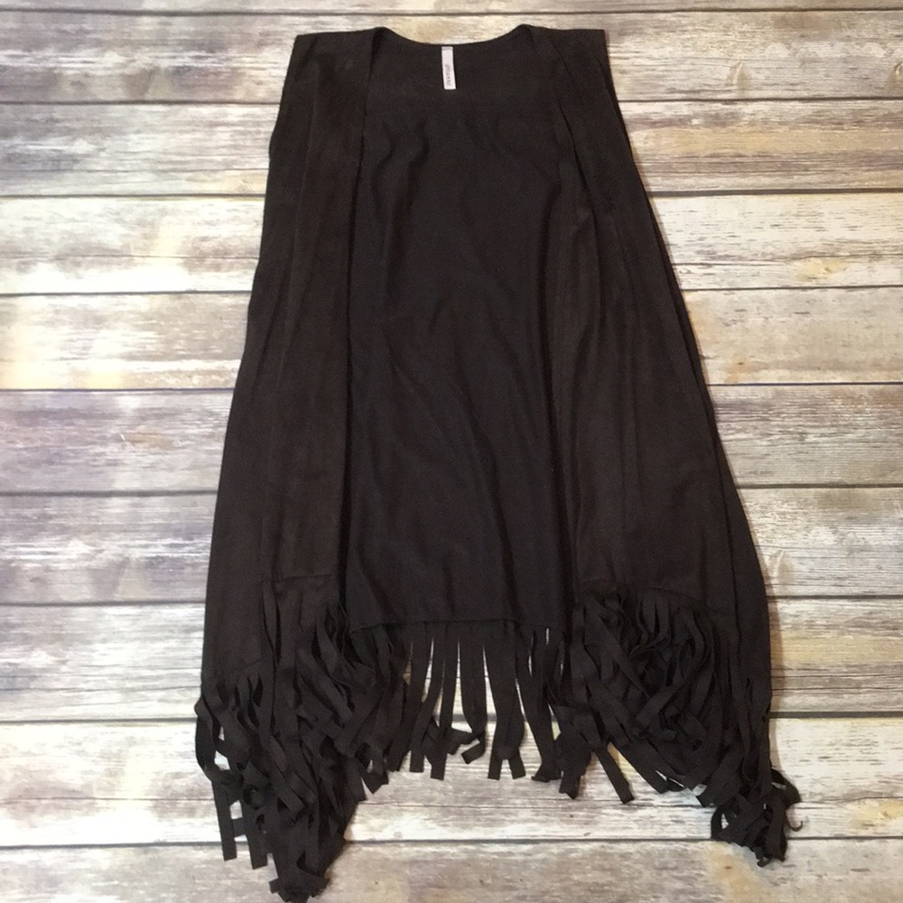 Brown Suede Fringe Boutique Vest